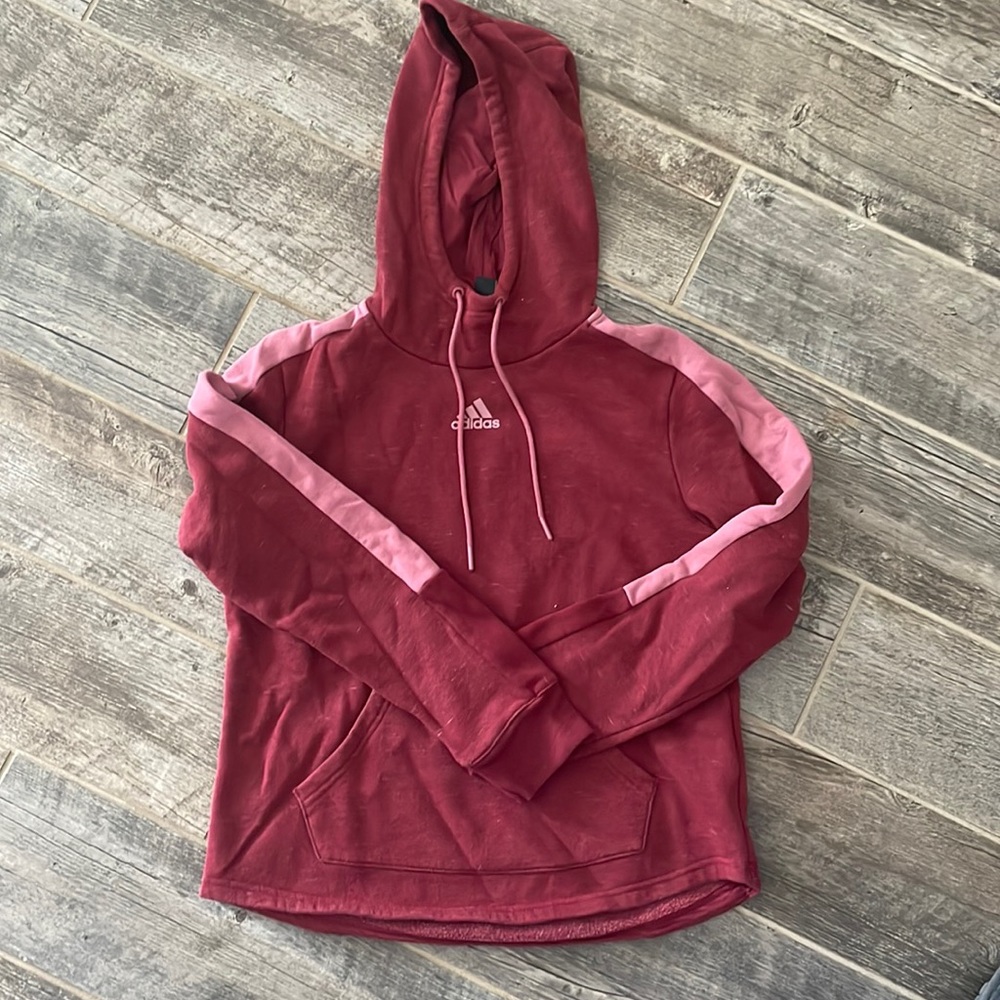 Pink and red adidas sweatshirt